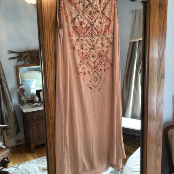 Miss Me Peach and gold studded Aztec print Tunic sz small - Picture 3 of 5